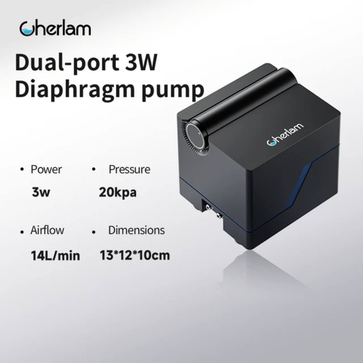 Bomba de Ar 2 Saídas Cherlam 3W 840l/h
