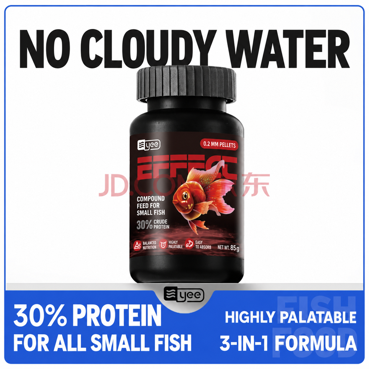 Microgranulado 3 em 1 P/ Peixes Pequenos YEE 0,2mm 85g