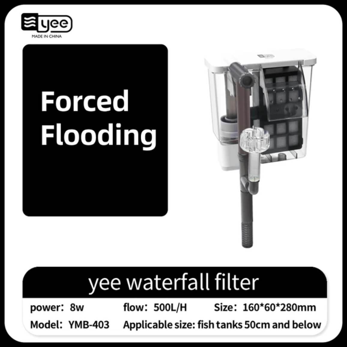 Filtro de Cascata C/ Skimmer YEE YMB-403 8W 500l/h